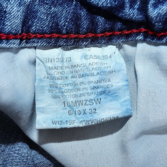 Wrangler Jeans Womens 9/10 x 32 Blue Denim Mid Rise Straight Classic Stretch - Picture 8 of 8